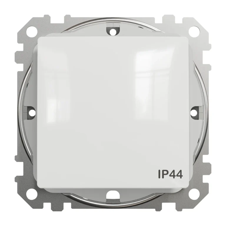 Перемикач одноклавішний, IP44, білий