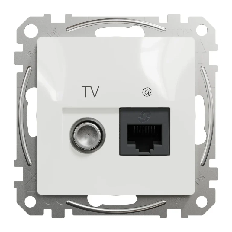 Розетка комп'ютерна RJ45 кат.6 UTP/розетка TV, білий